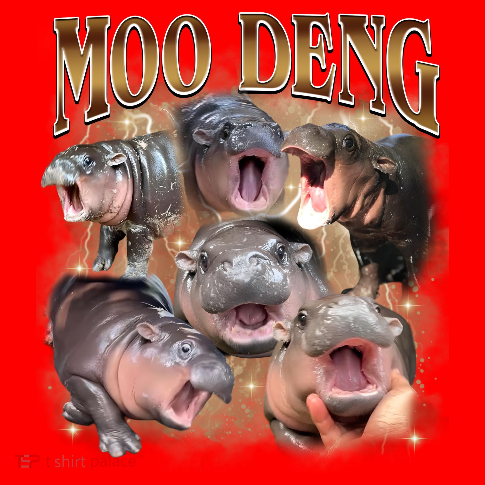 Moo Deng Hippo Meme Funny Animal Santa Hat