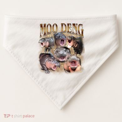 Moo Deng Hippo Meme Funny Animal USA-Made Doggie Bandana