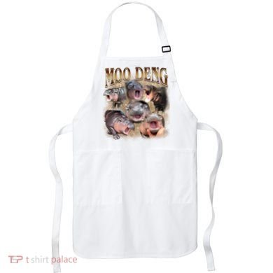 Moo Deng Hippo Meme Funny Animal Apron
