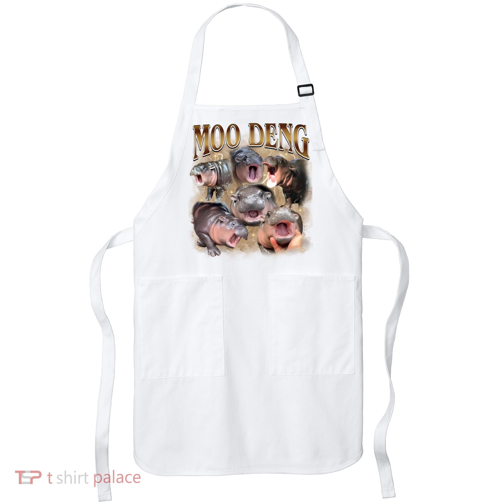 Moo Deng Hippo Meme Funny Animal Apron