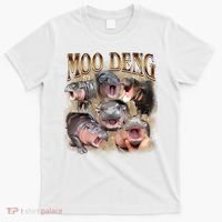 Moo Deng Hippo Meme Funny Animal T-Shirt thumb 0