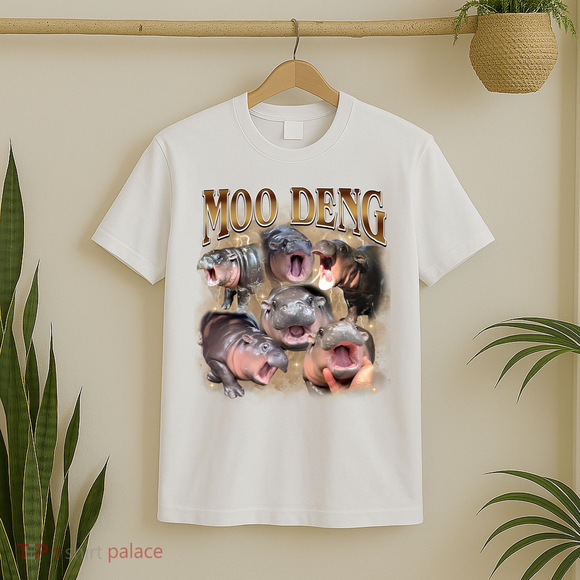 Moo Deng Hippo Meme Funny Animal T-Shirt