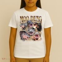 Moo Deng Hippo Meme Funny Animal T-Shirt thumb 4
