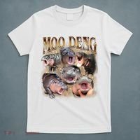 Moo Deng Hippo Meme Funny Animal T-Shirt thumb 5