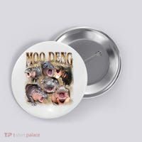 Moo Deng Hippo Meme Funny Animal Button thumb 0