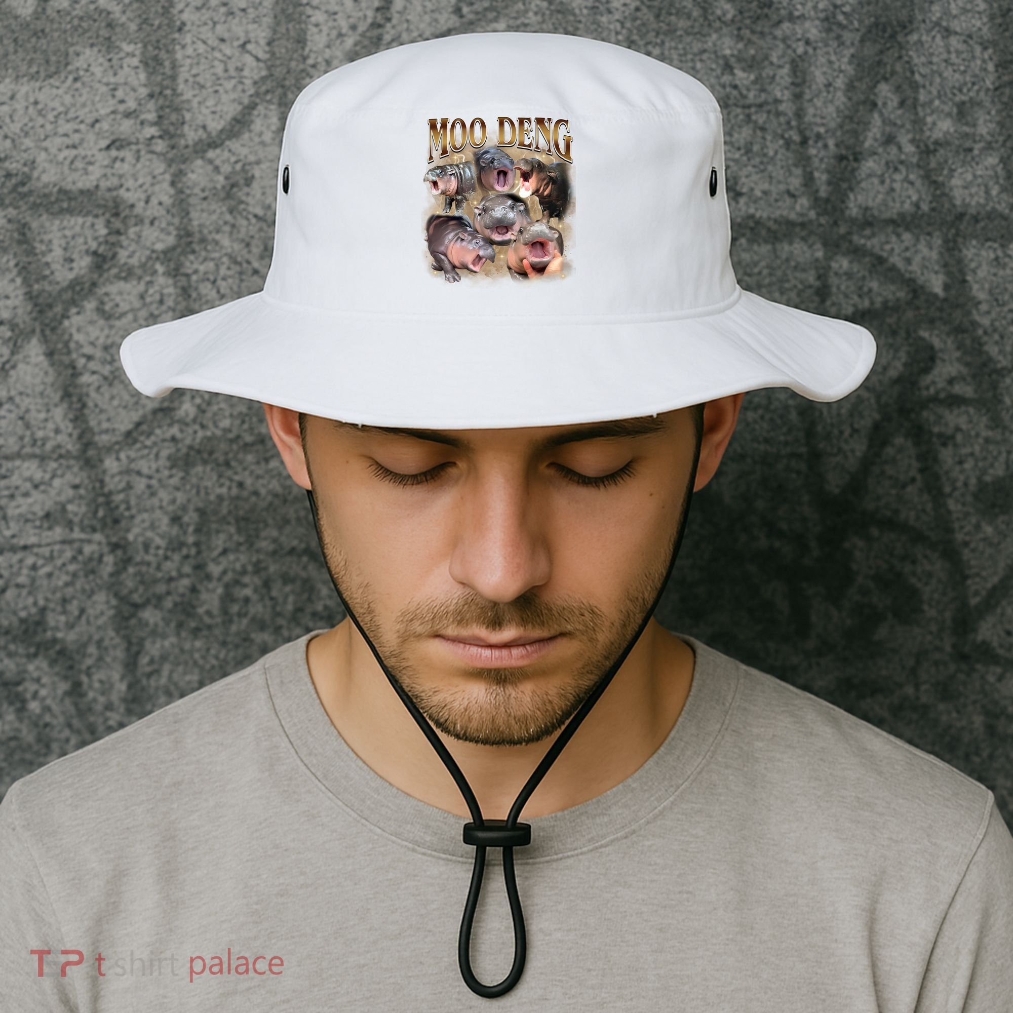 Moo Deng Hippo Meme Funny Animal Bucket Hat