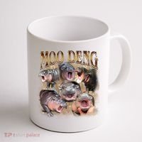Moo Deng Hippo Meme Funny Animal Coffee Mug thumb 1