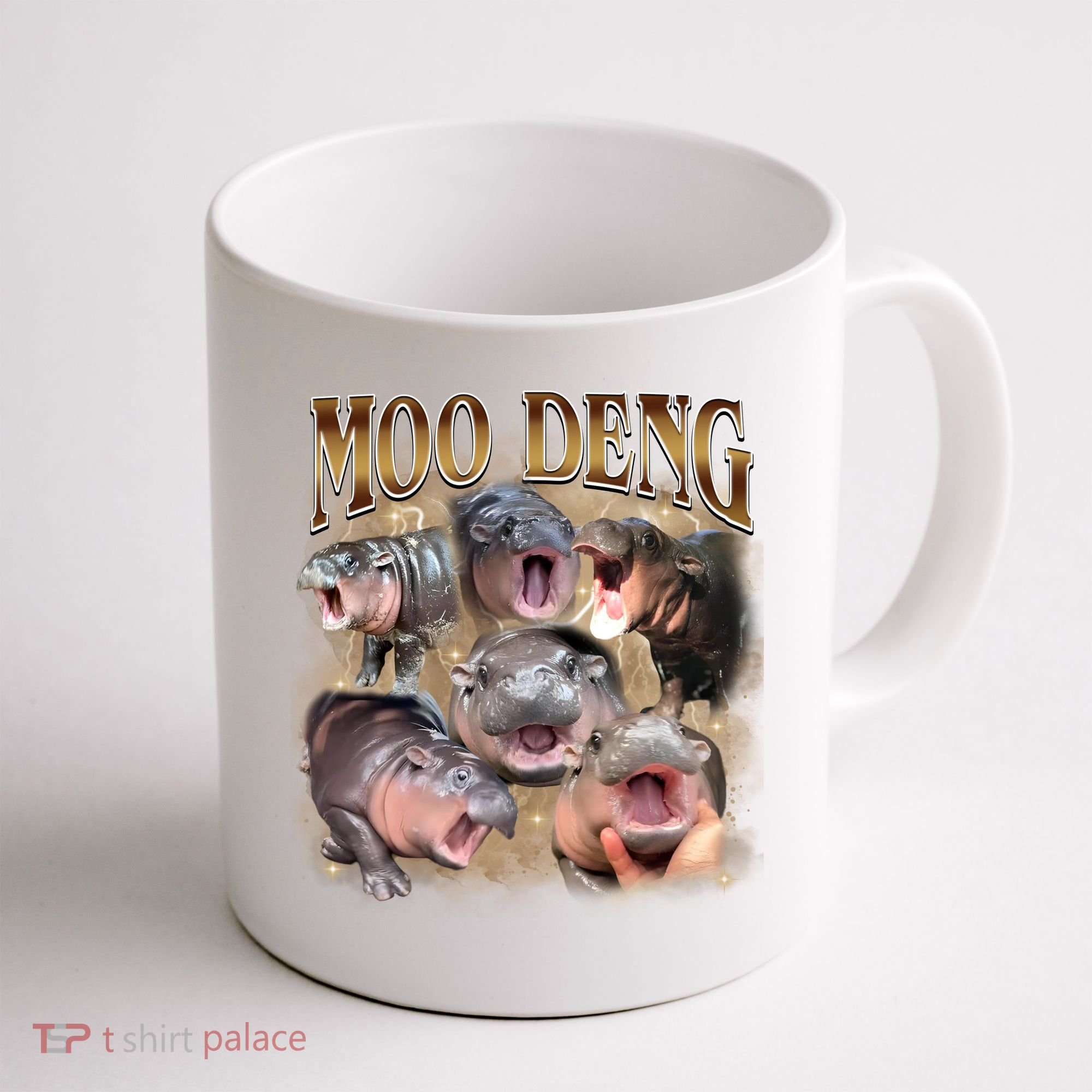 Moo Deng Hippo Meme Funny Animal Coffee Mug