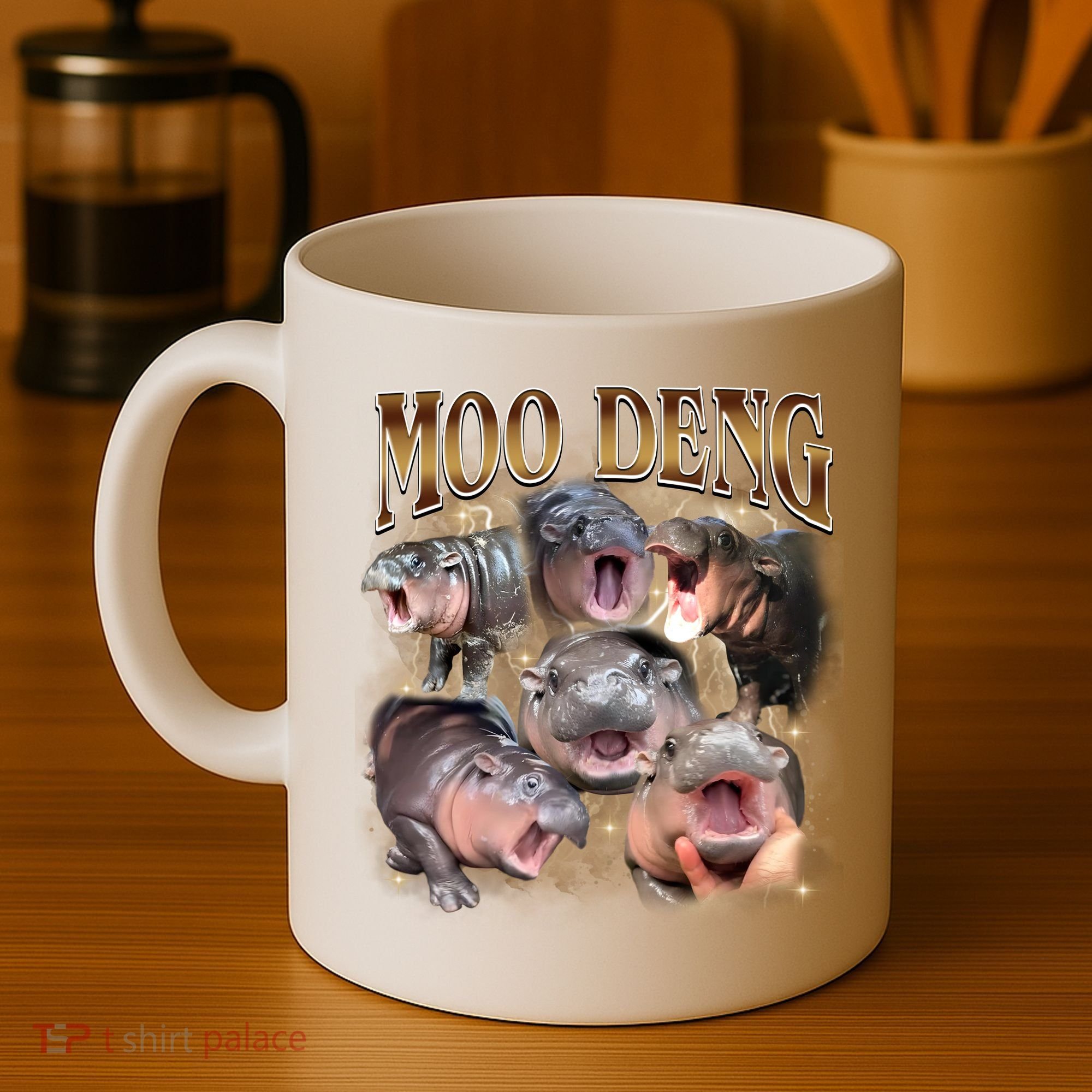 Moo Deng Hippo Meme Funny Animal Coffee Mug
