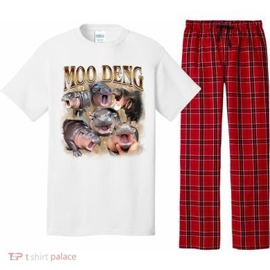 Moo Deng Hippo Meme Funny Animal Pajama Set