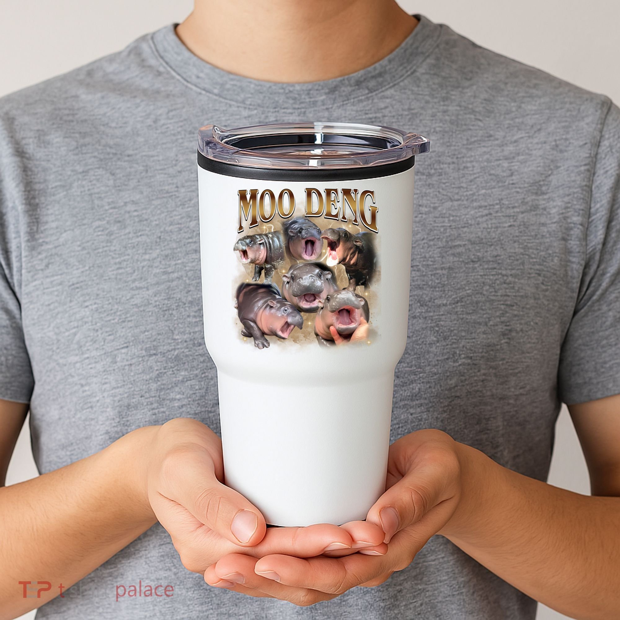 Moo Deng Hippo Meme Funny Animal Tumbler