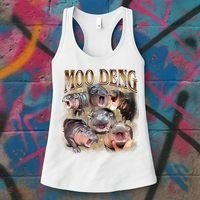 Moo Deng Hippo Meme Funny Animal Women's Tank Top thumb 3