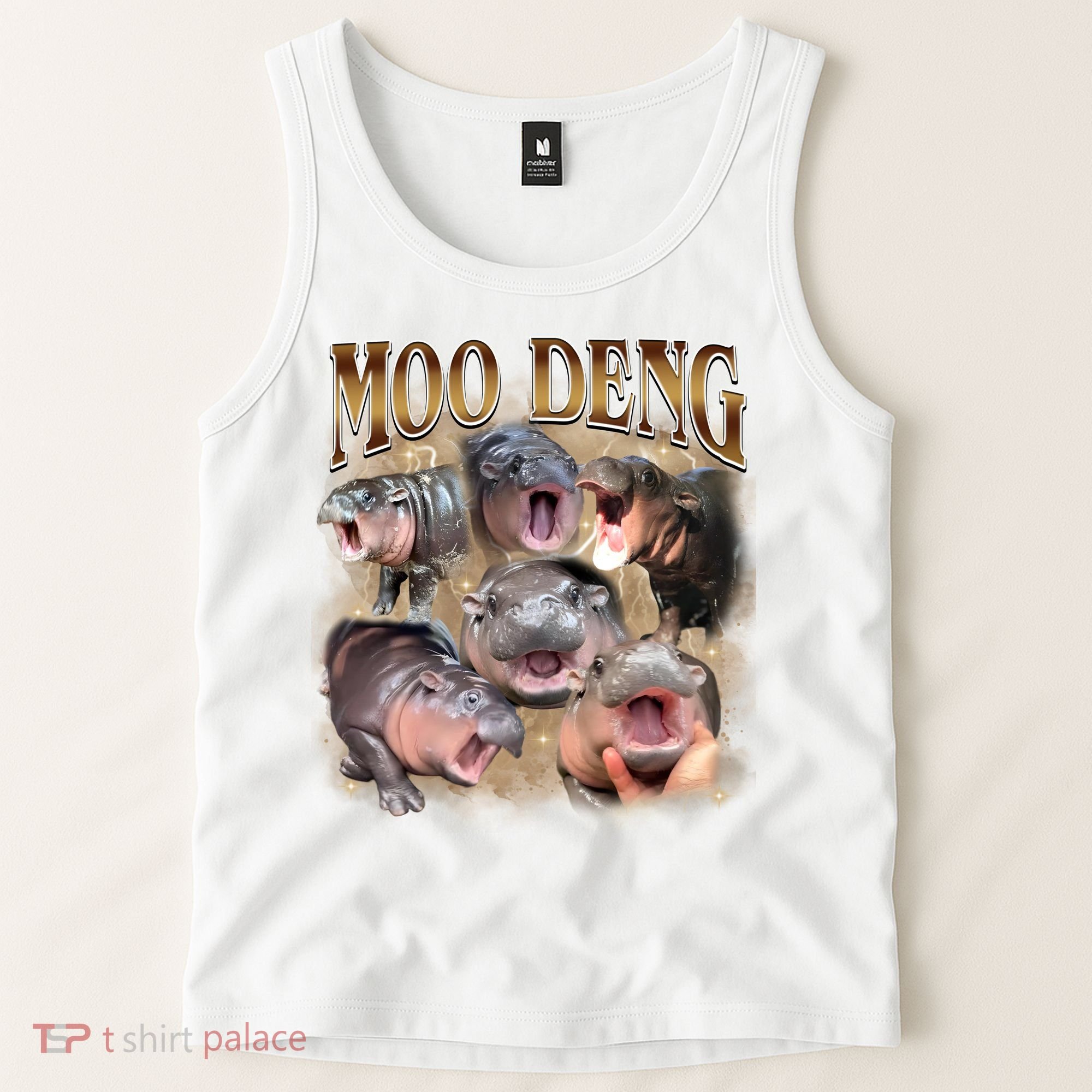 Moo Deng Hippo Meme Funny Animal Tank Top