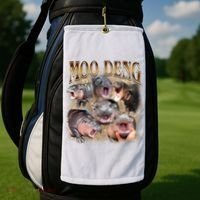 Moo Deng Hippo Meme Funny Animal Golf Towel thumb 2
