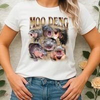 Moo Deng Hippo Meme Funny Animal Women's T-Shirt thumb 2