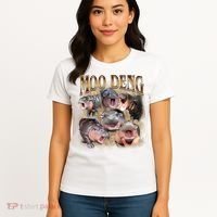 Moo Deng Hippo Meme Funny Animal Women's T-Shirt thumb 4