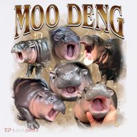 Moo Deng Hippo Meme Funny Animal Women's T-Shirt thumb 6