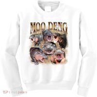 Moo Deng Hippo Meme Funny Animal Kids Sweatshirt thumb 0