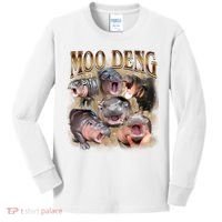 Moo Deng Hippo Meme Funny Animal Kids Long Sleeve Shirt thumb 0