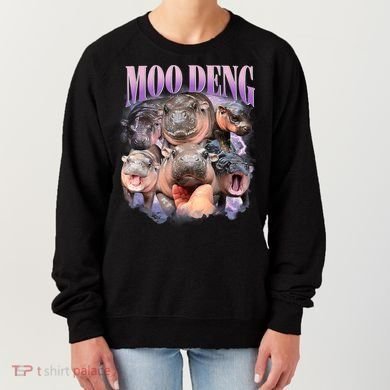 Moo Deng Hippo Meme Funny Women's Sweatshirt