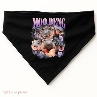 Moo Deng Hippo Meme Funny USA-Made Doggie Bandana
