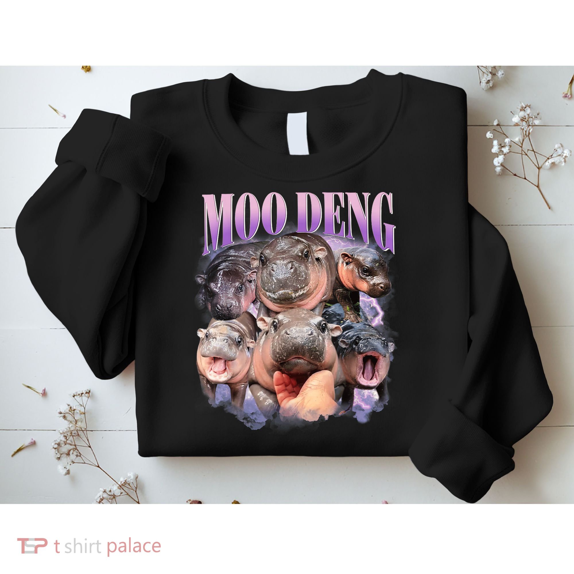 Moo Deng Hippo Meme Funny Sweatshirt