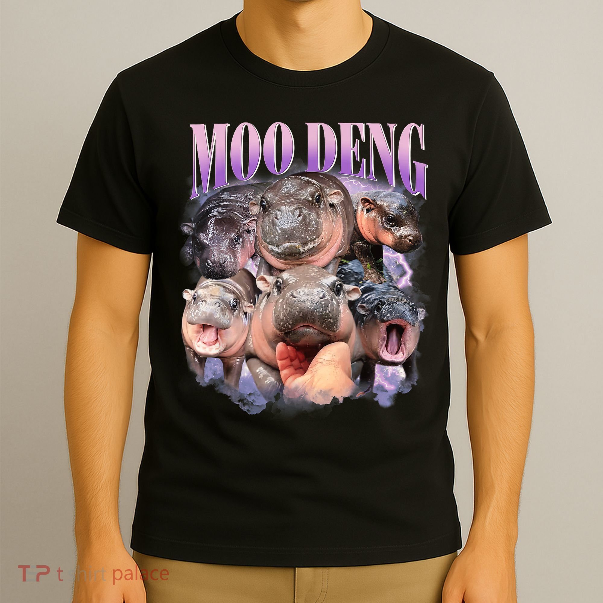 Moo Deng Hippo Meme Funny T-Shirt