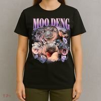 Moo Deng Hippo Meme Funny T-Shirt thumb 4