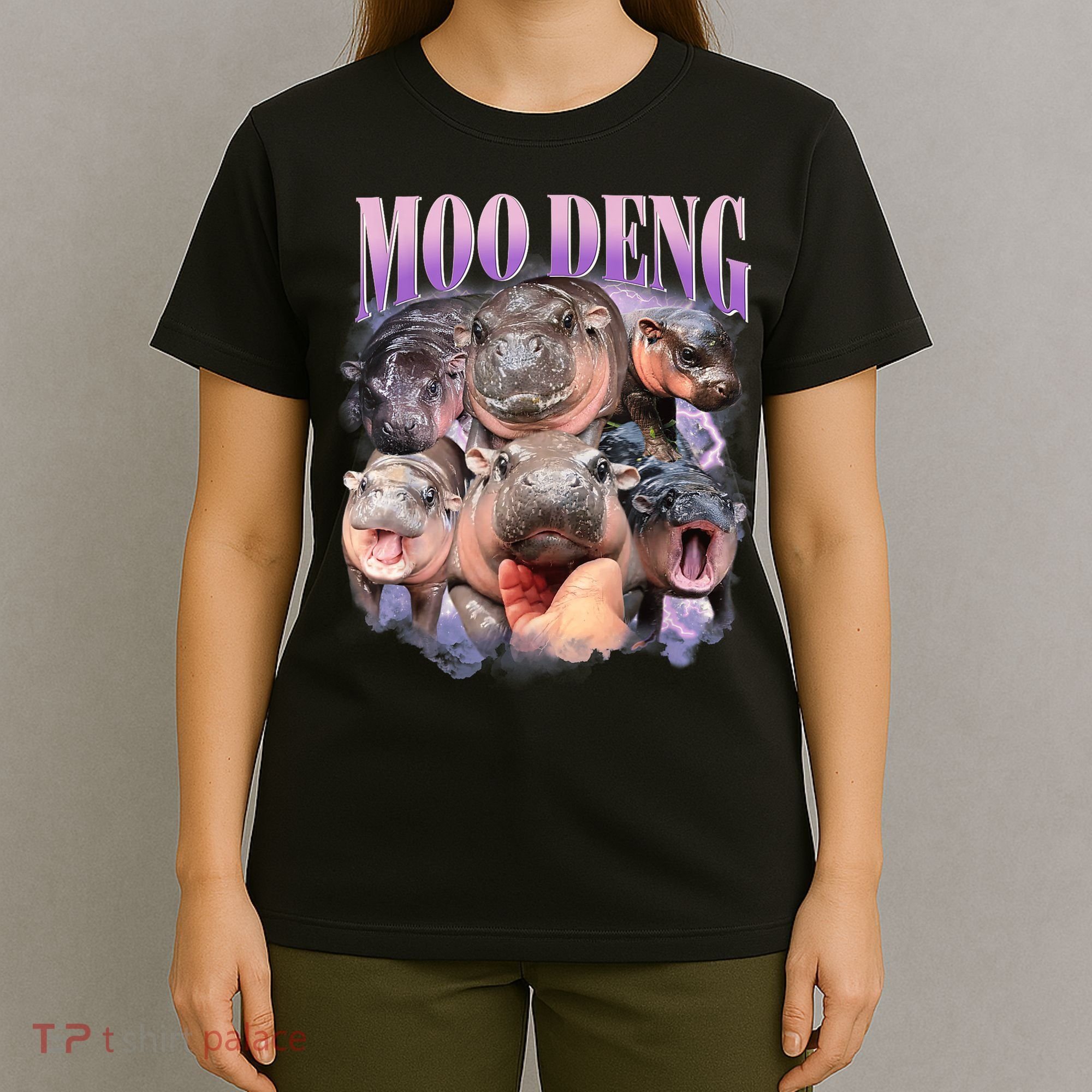 Moo Deng Hippo Meme Funny T-Shirt