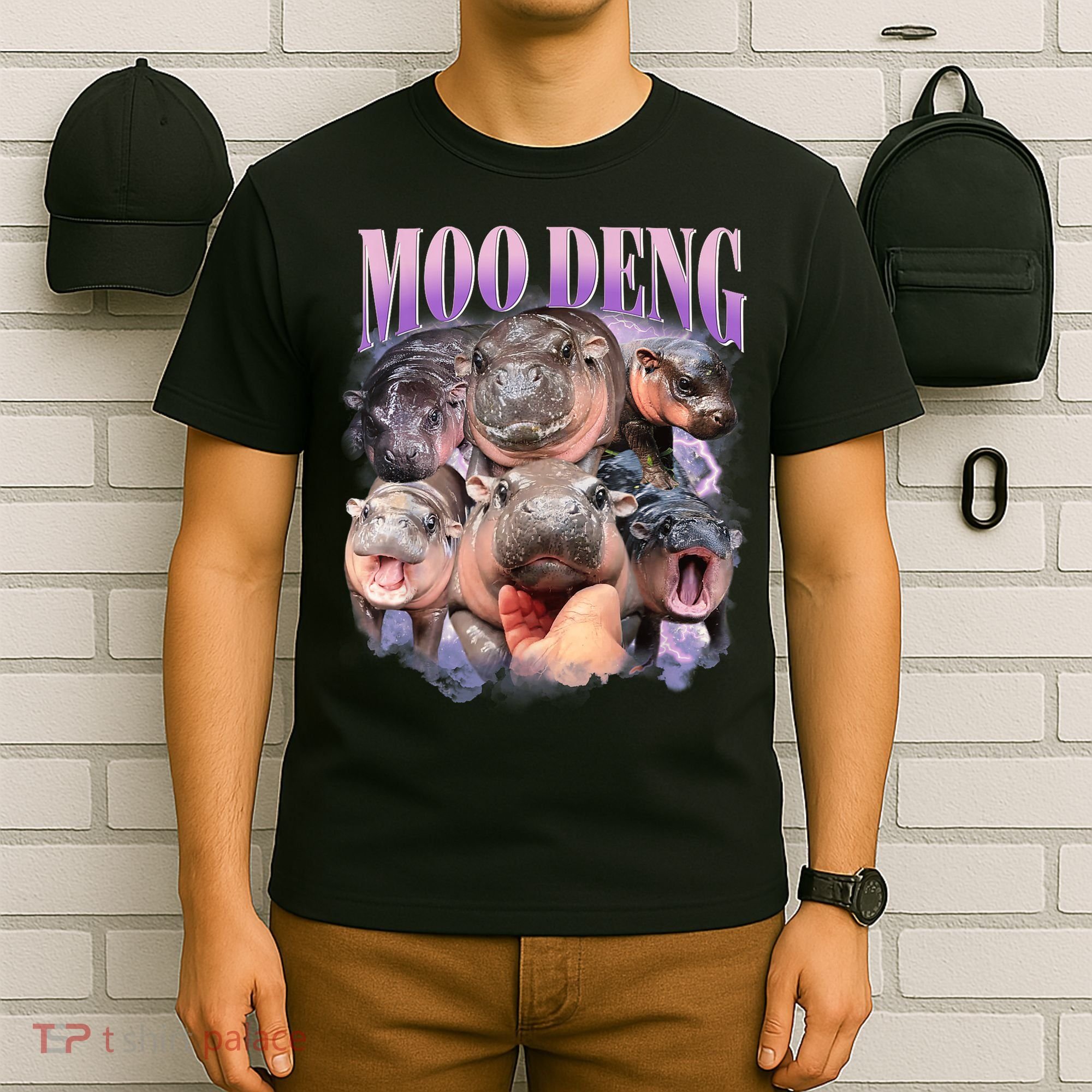 Moo Deng Hippo Meme Funny T-Shirt