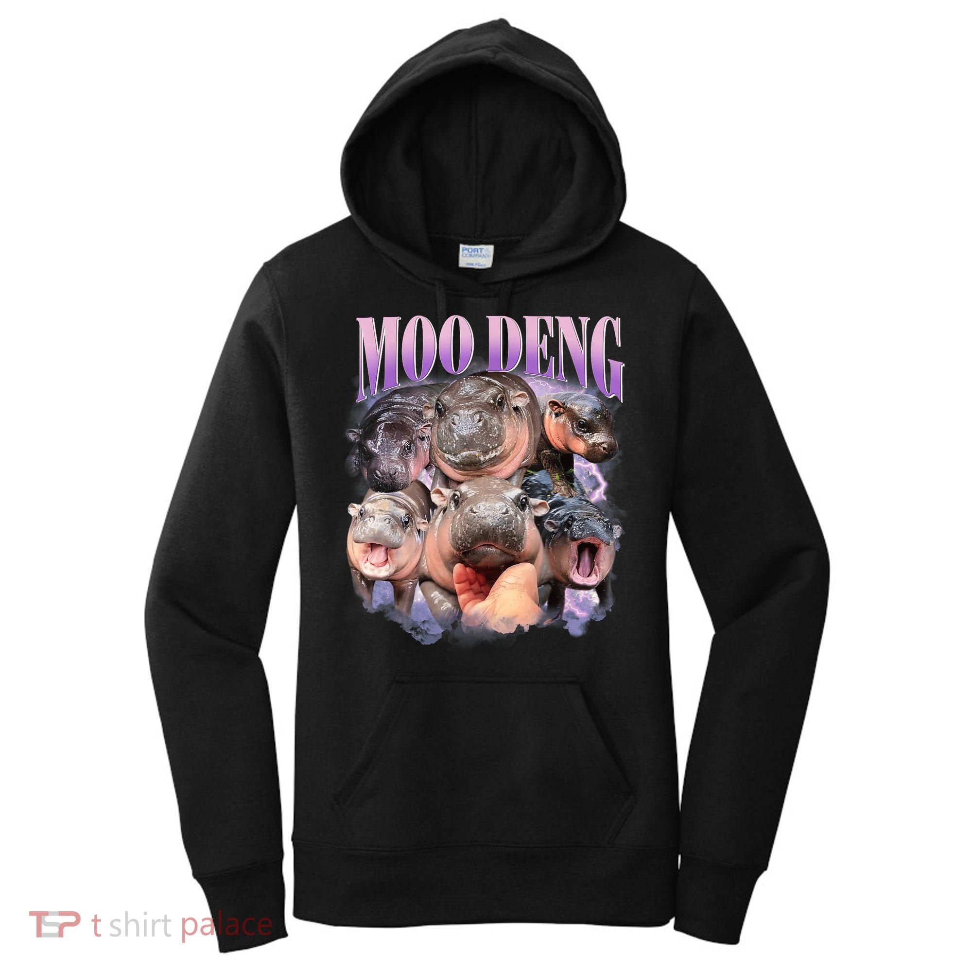Moo Deng Hippo Meme Funny Women's Hoodie