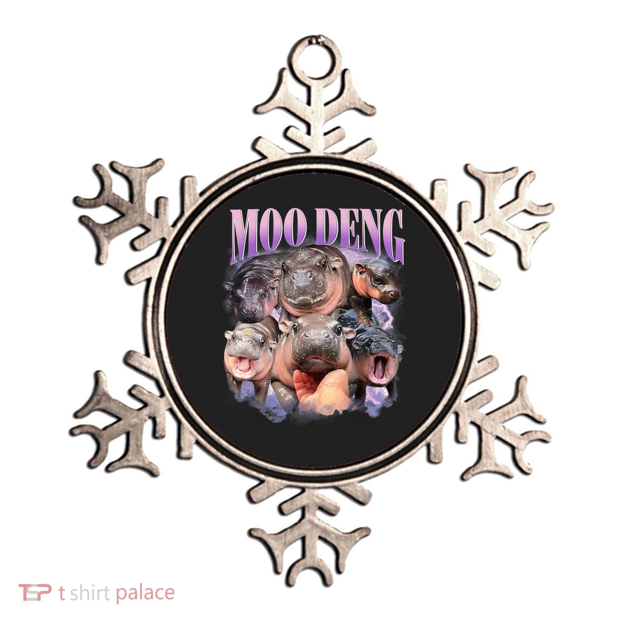 Moo Deng Hippo Meme Funny Ornament