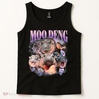 Moo Deng Hippo Meme Funny Tank Top thumb 2