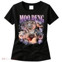 Moo Deng Hippo Meme Funny Women's T-Shirt thumb 0