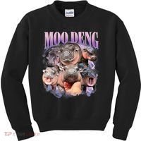 Moo Deng Hippo Meme Funny Kids Sweatshirt thumb 0