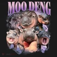 Moo Deng Hippo Meme Funny Kids Hoodie thumb 5