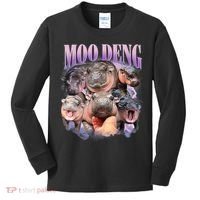 Moo Deng Hippo Meme Funny Kids Long Sleeve Shirt thumb 0