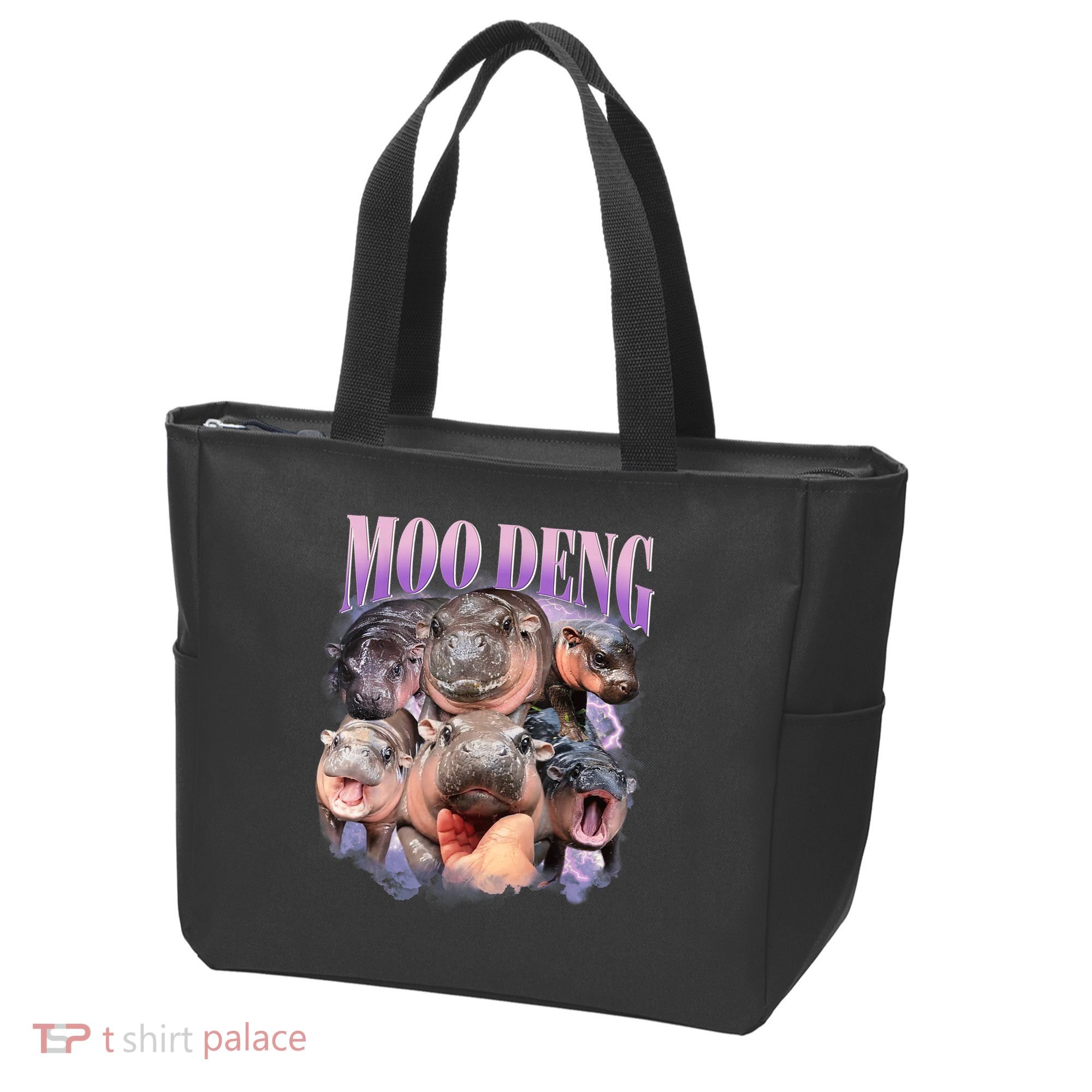 Moo Deng Hippo Meme Funny Tote Bag