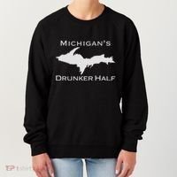 Michigans Drunker Half Upper Peninsula Yooper 906 Women's Sweatshirt thumb 0