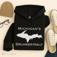 Michigans Drunker Half Upper Peninsula Yooper 906 Hoodie thumb 4