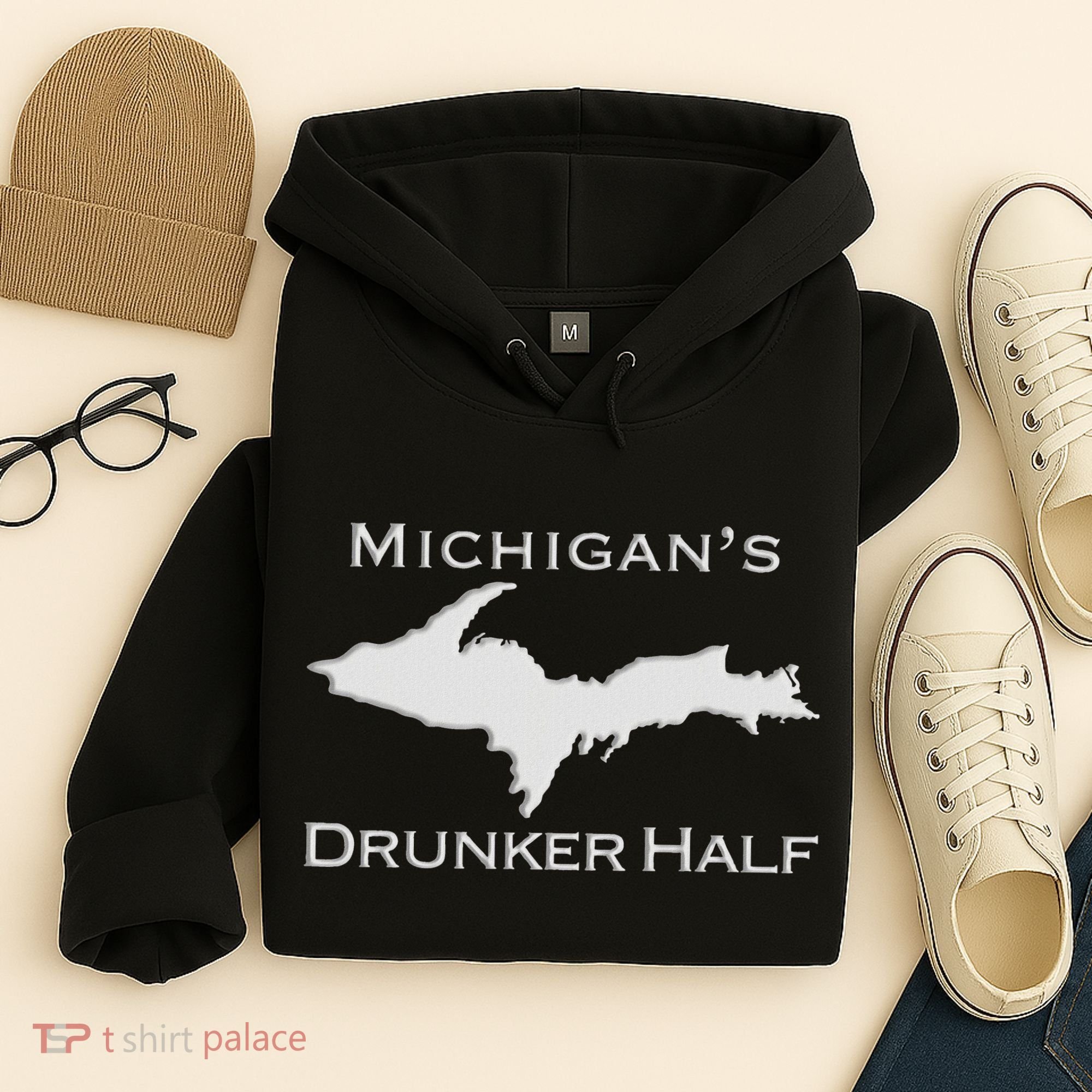 Michigans Drunker Half Upper Peninsula Yooper 906 Hoodie