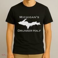 Michigans Drunker Half Upper Peninsula Yooper 906 T-Shirt thumb 3