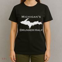 Michigans Drunker Half Upper Peninsula Yooper 906 T-Shirt thumb 4