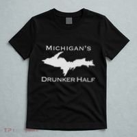 Michigans Drunker Half Upper Peninsula Yooper 906 T-Shirt thumb 5
