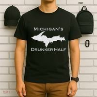 Michigans Drunker Half Upper Peninsula Yooper 906 T-Shirt thumb 6