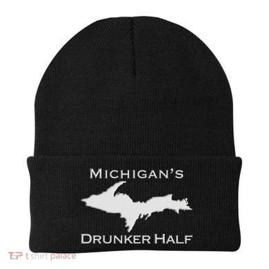 Michigans Drunker Half Upper Peninsula Yooper 906 Beanie