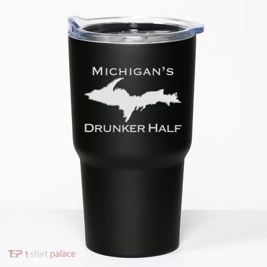 Michigans Drunker Half Upper Peninsula Yooper 906 Tumbler