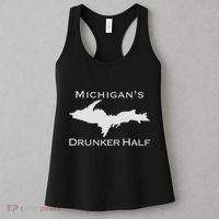 Michigans Drunker Half Upper Peninsula Yooper 906 Women's Tank Top thumb 3