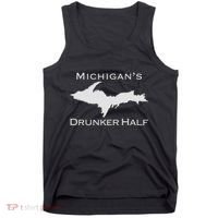 Michigans Drunker Half Upper Peninsula Yooper 906 Tank Top thumb 0