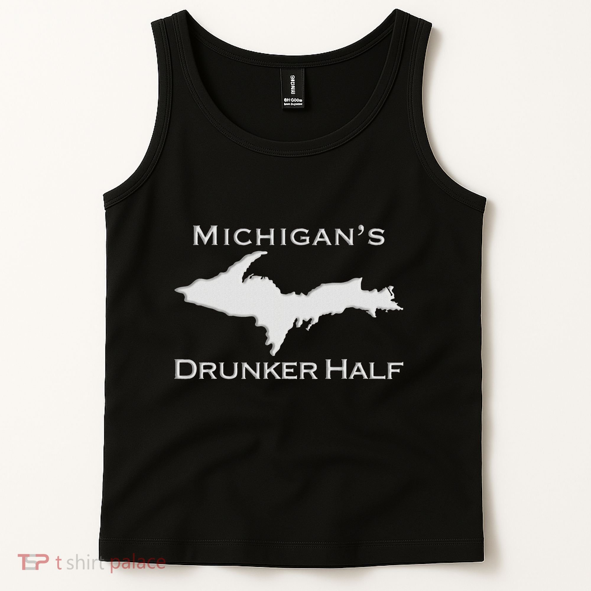Michigans Drunker Half Upper Peninsula Yooper 906 Tank Top